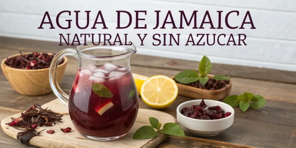 Agua de Jamaica Natural y Sin Azúcar