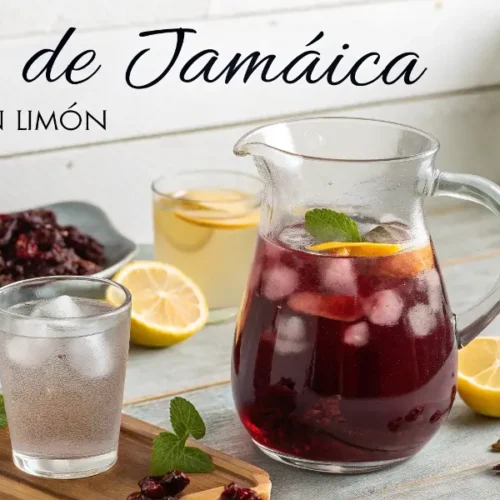 Agua de Jamaica con Limón