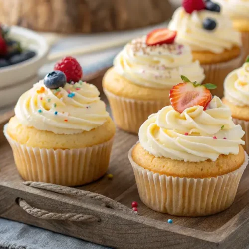 Receta de Cupcakes de Vainilla Sin Leche ni Mantequilla