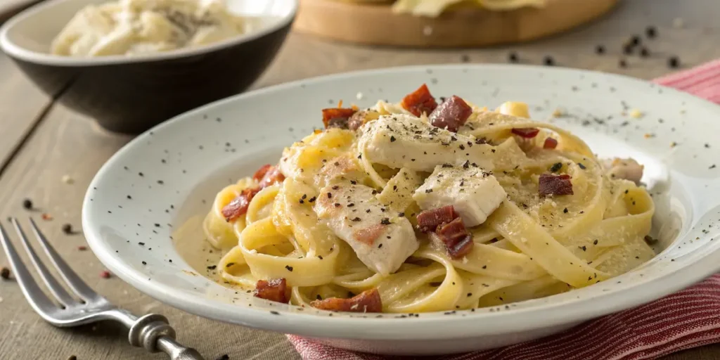 Pasta Carbonara con Pollo