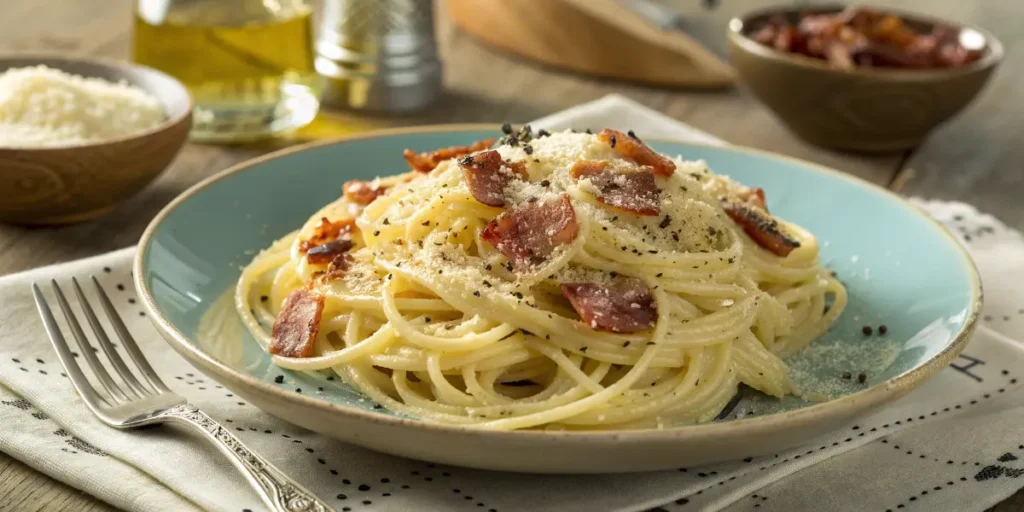 Receta Original de Pasta Carbonara con Huevo